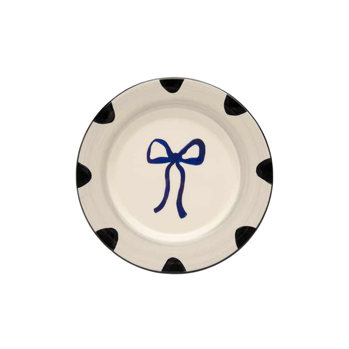 Blue Bow Dessert Plate