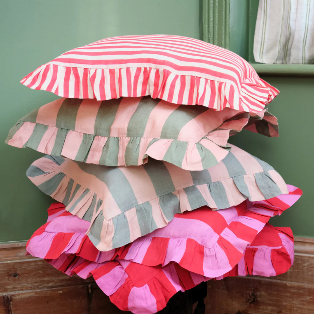 Cerise & Fuchsia Extra Wide Stripe Cushion Cover