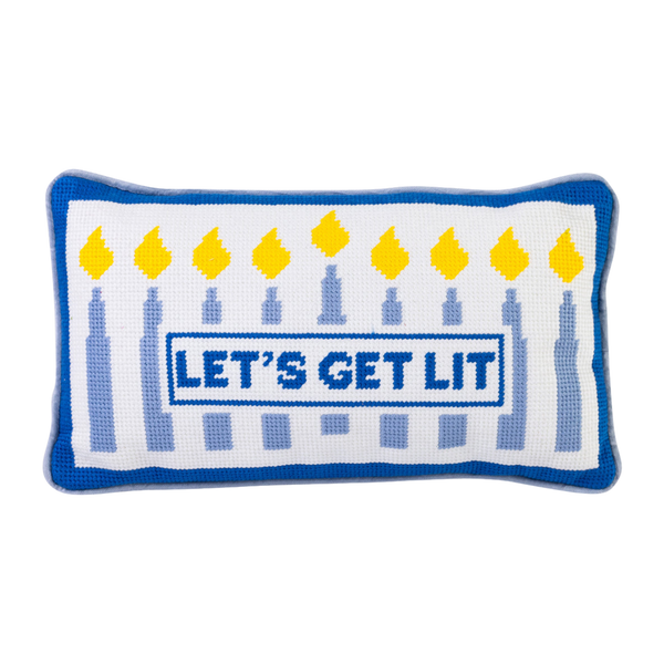 Let's Get Lit Needlepoint Pillow