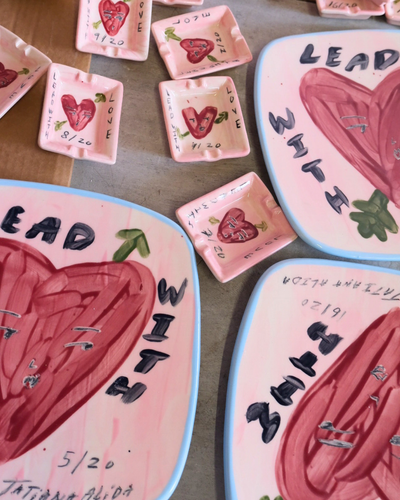 Limited edition hand painted decorative plate that is perfect for Valentine's day gifting. By Tatiana Alida