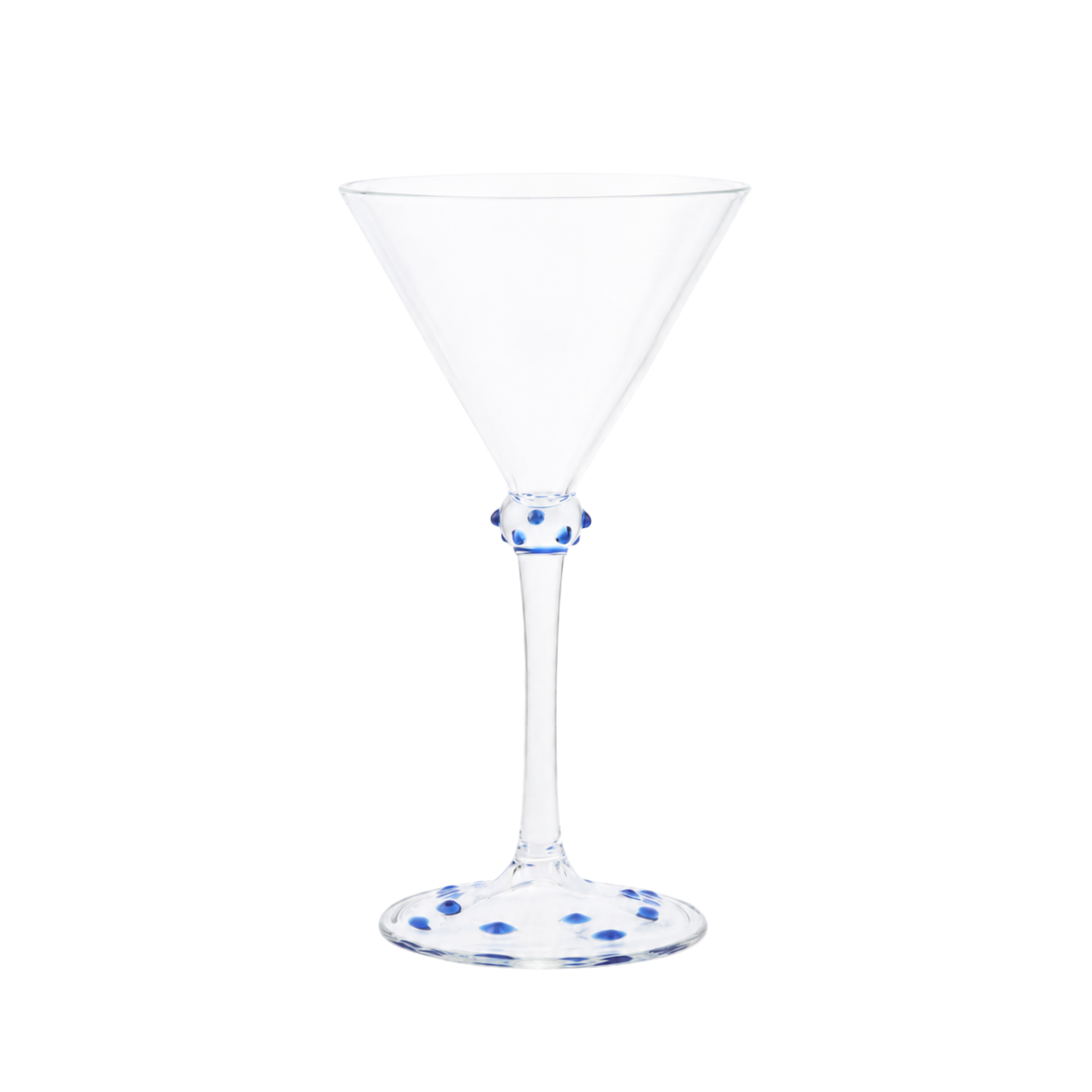 Blue Pom Martini Glass
