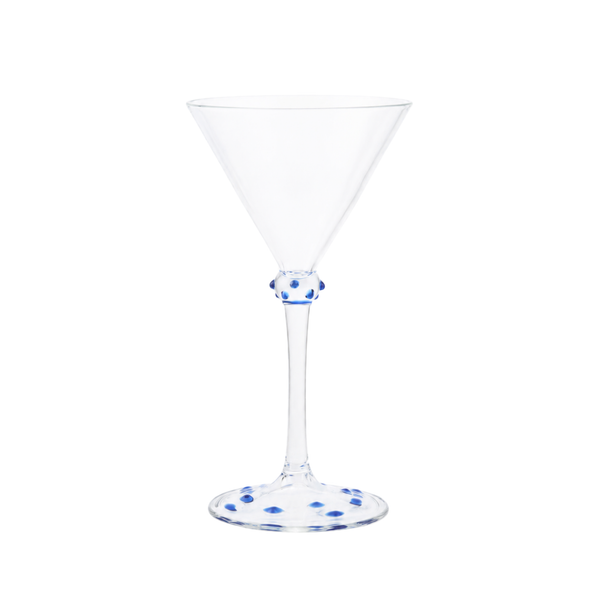 Blue Pom Martini Glass