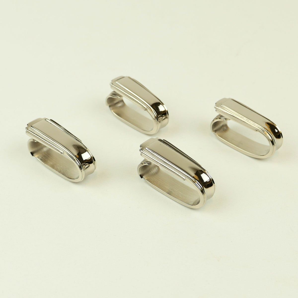 Nickel Napkin Ring Art Deco (Set of 4)