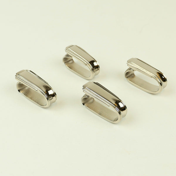 Nickel Napkin Ring Art Deco (Set of 4)