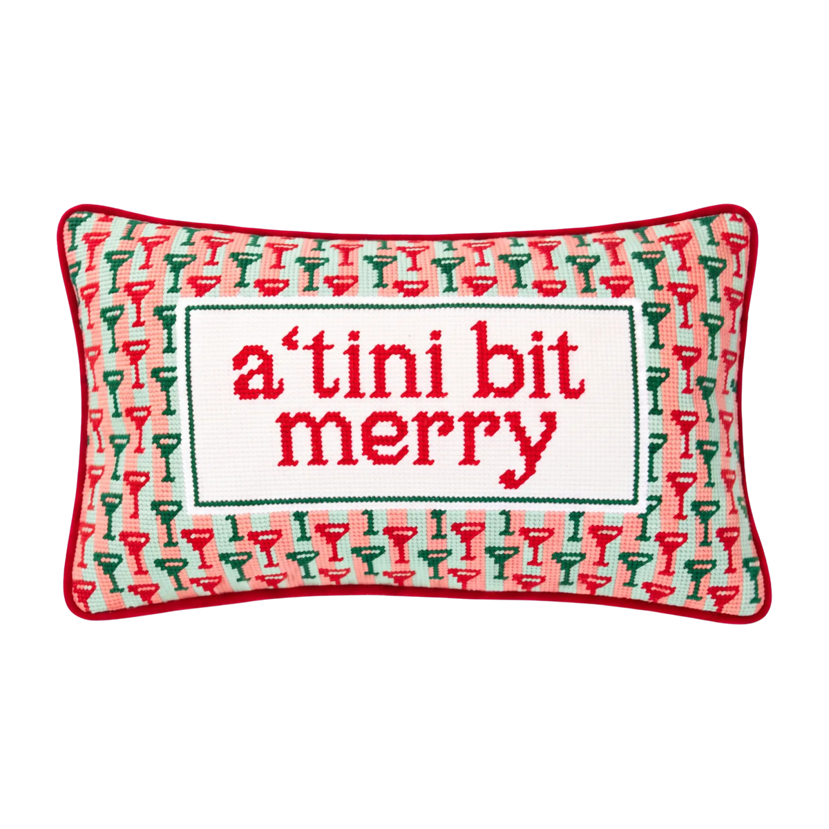 A Tini Bit Merry Needlepoint Pillow