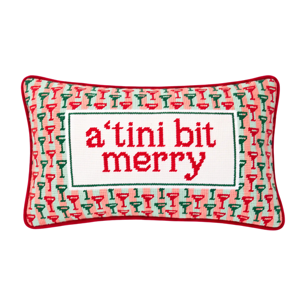 A Tini Bit Merry Needlepoint Pillow