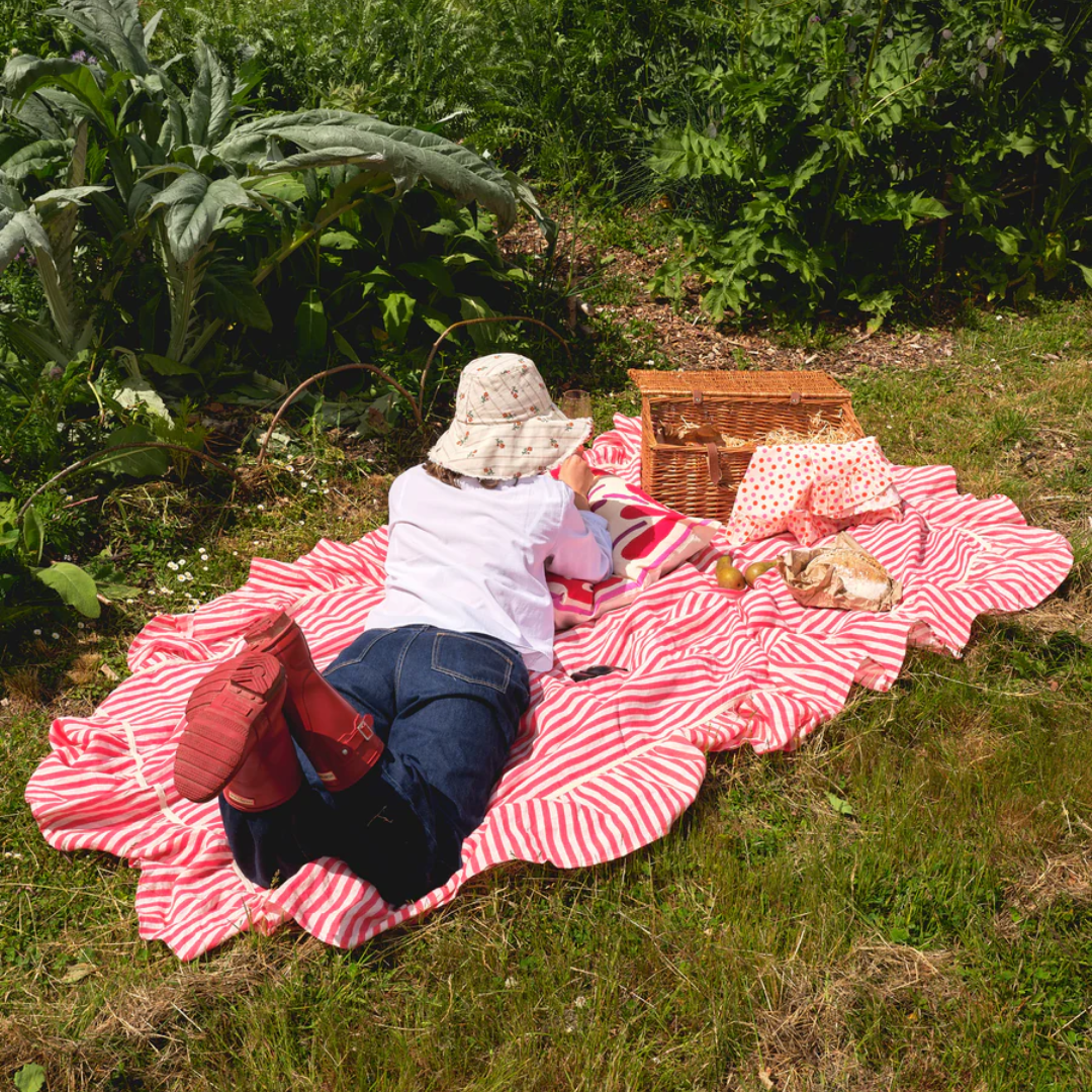 Cherry Red Candy Stripe Tablecloth
