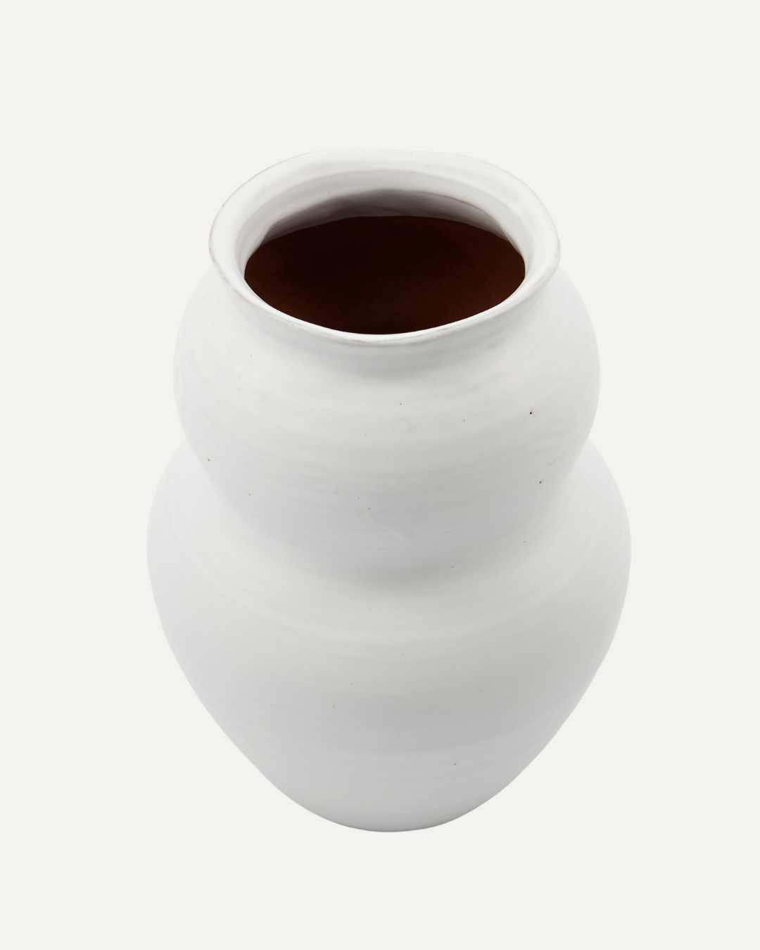 White Capri Stoneware Vase, 22.5 cm
