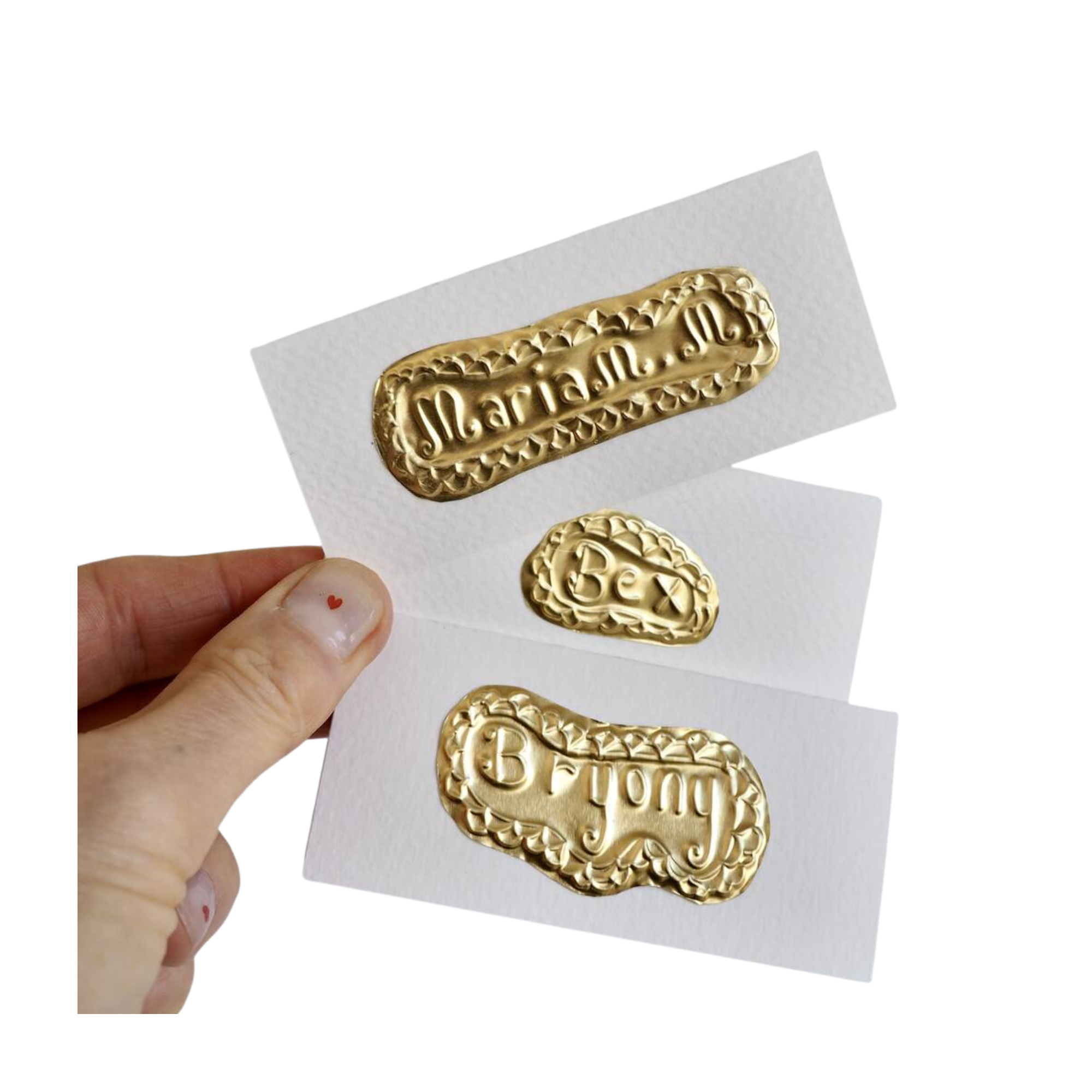 Handmade Gold Foil Personalised Name Place Cards