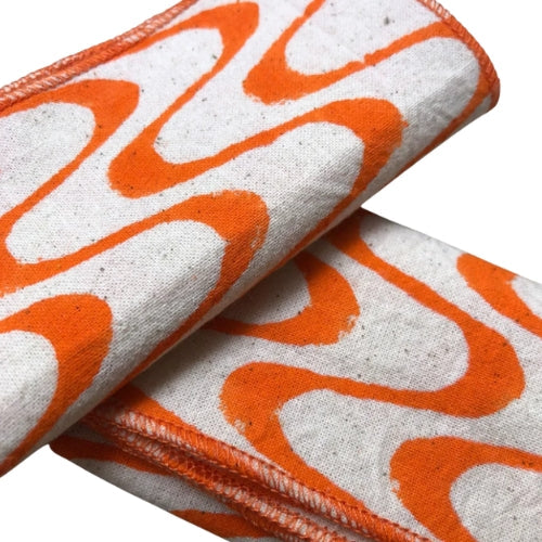 Orange Cheery Chits Kerchief Handkerchief | Block Print