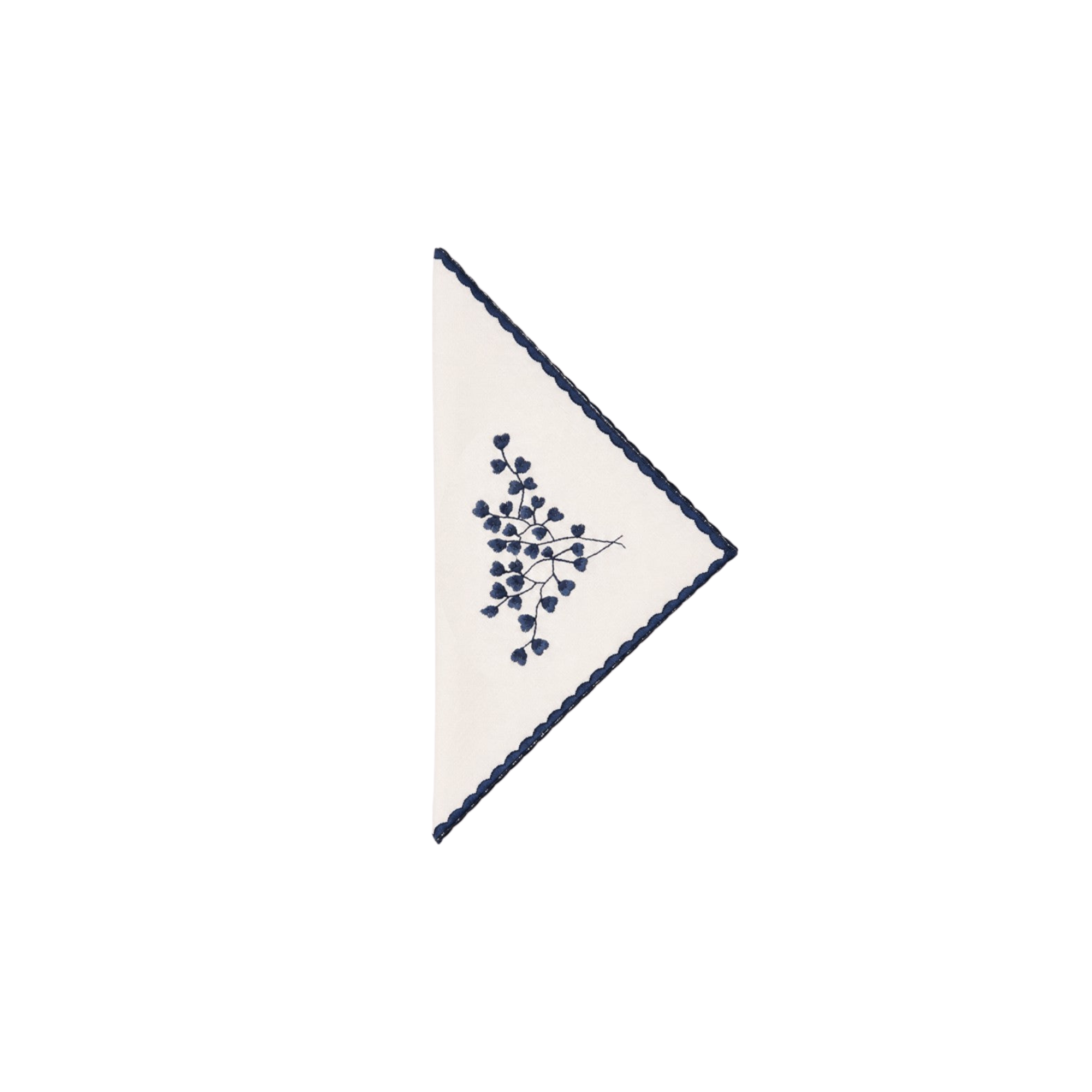 Avó Maria Aida Napkin, White with Blue