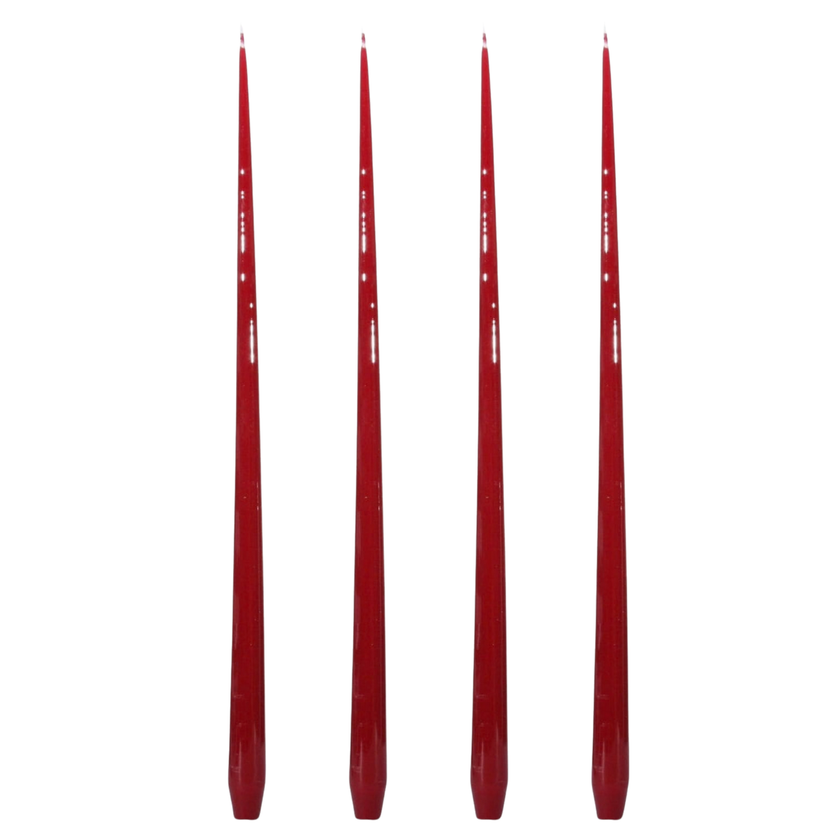 Aurora Tall Slender Taper Candles - Red