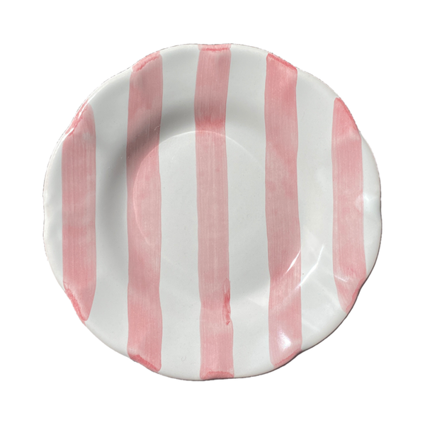 Plate Stripe 25 cm Pink