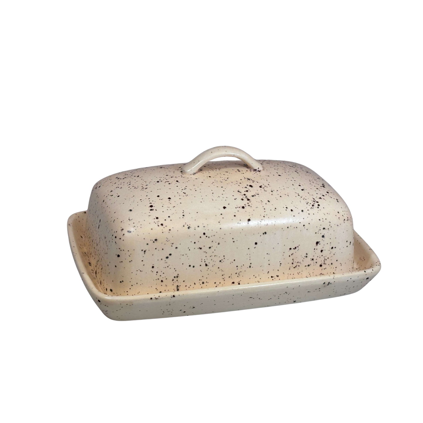 Butter Dish with Speckled Honey Glaze