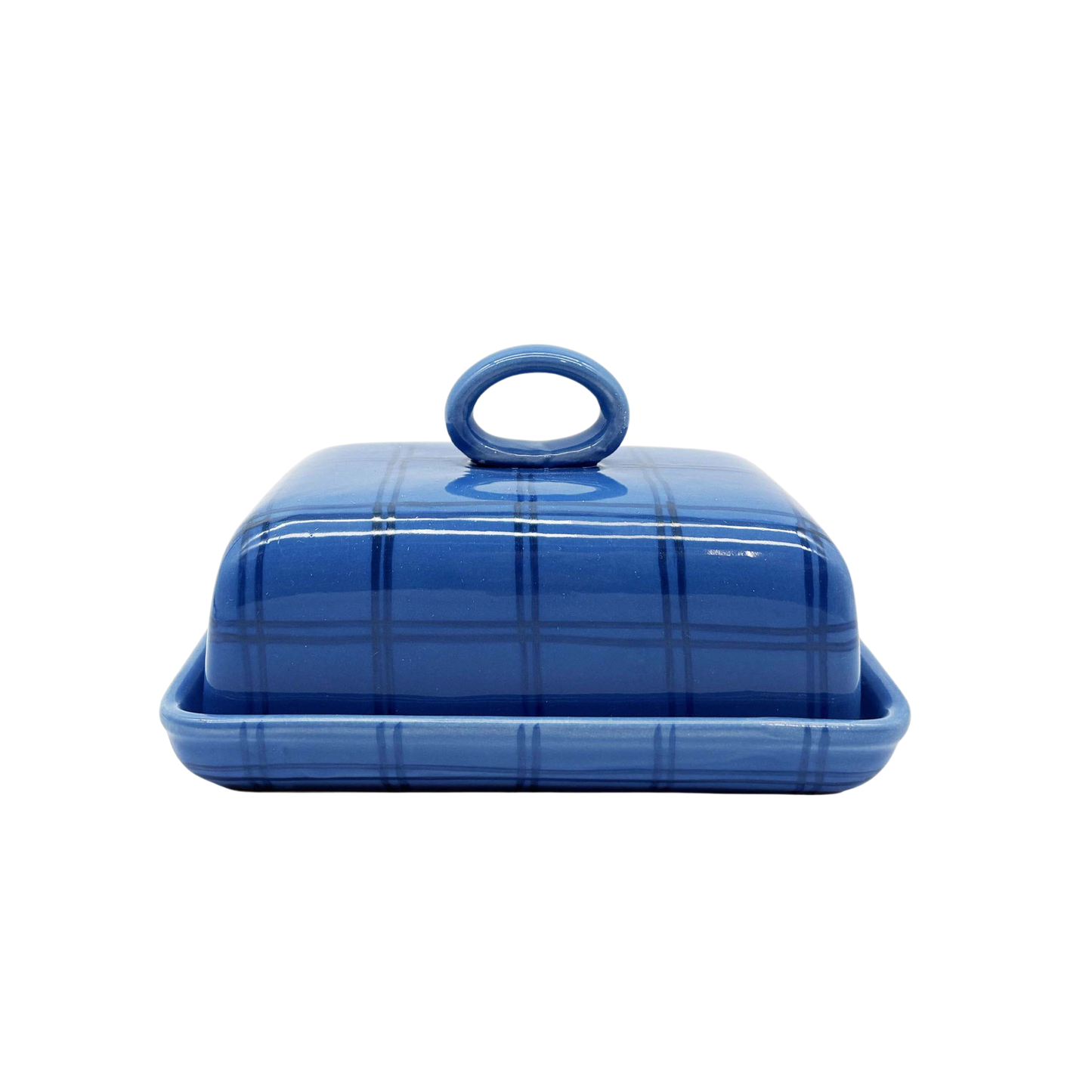 Gingham Butter Dish