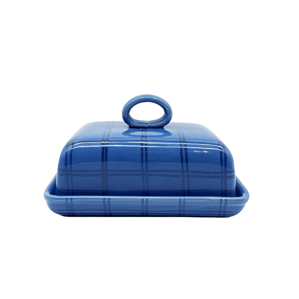 Gingham Butter Dish