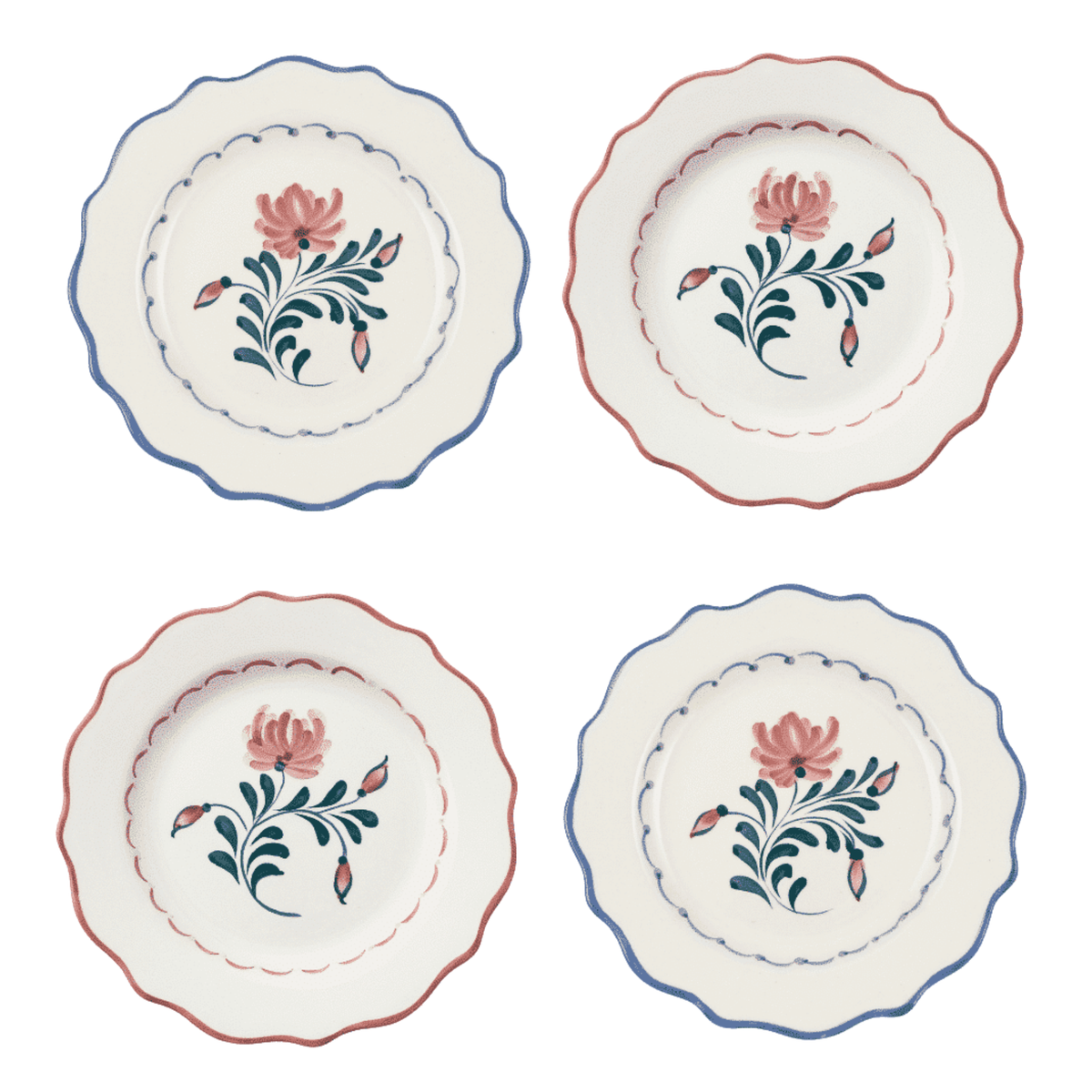 Heritage Scalloped Dessert Plates - Set of 4 Mix & Match