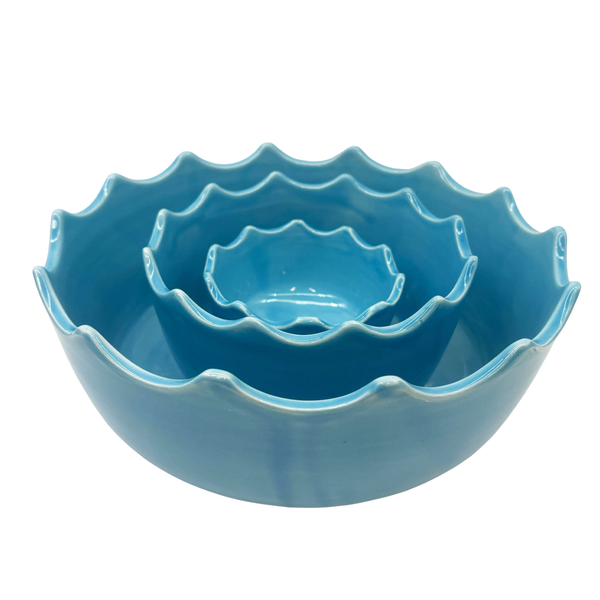 Set of 3 Scalloped Edge Bowls