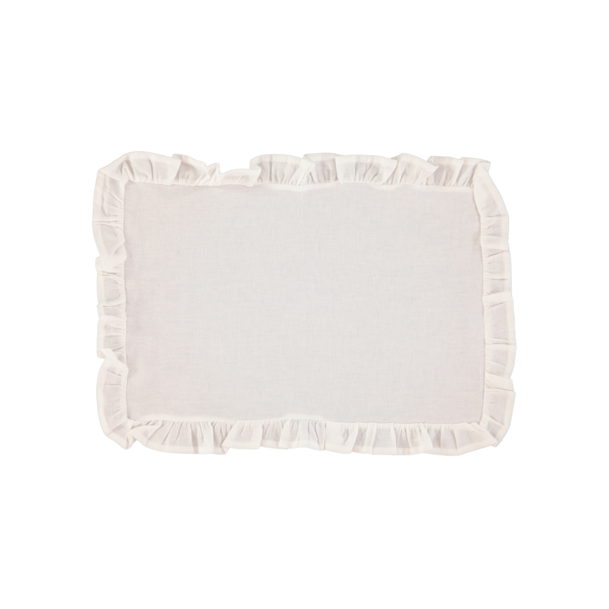 White Ruffle Linen Placemat