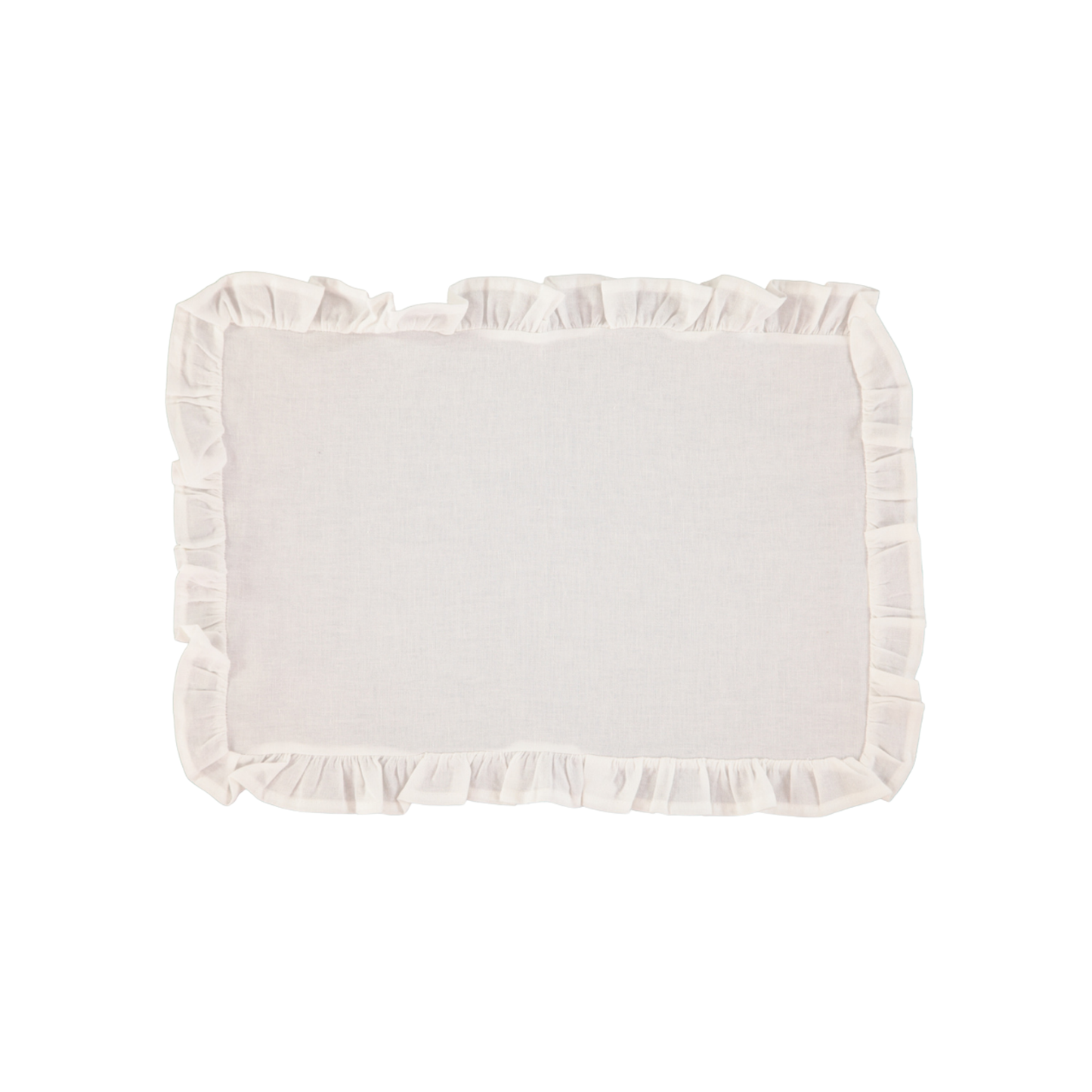 White Ruffle Linen Placemat