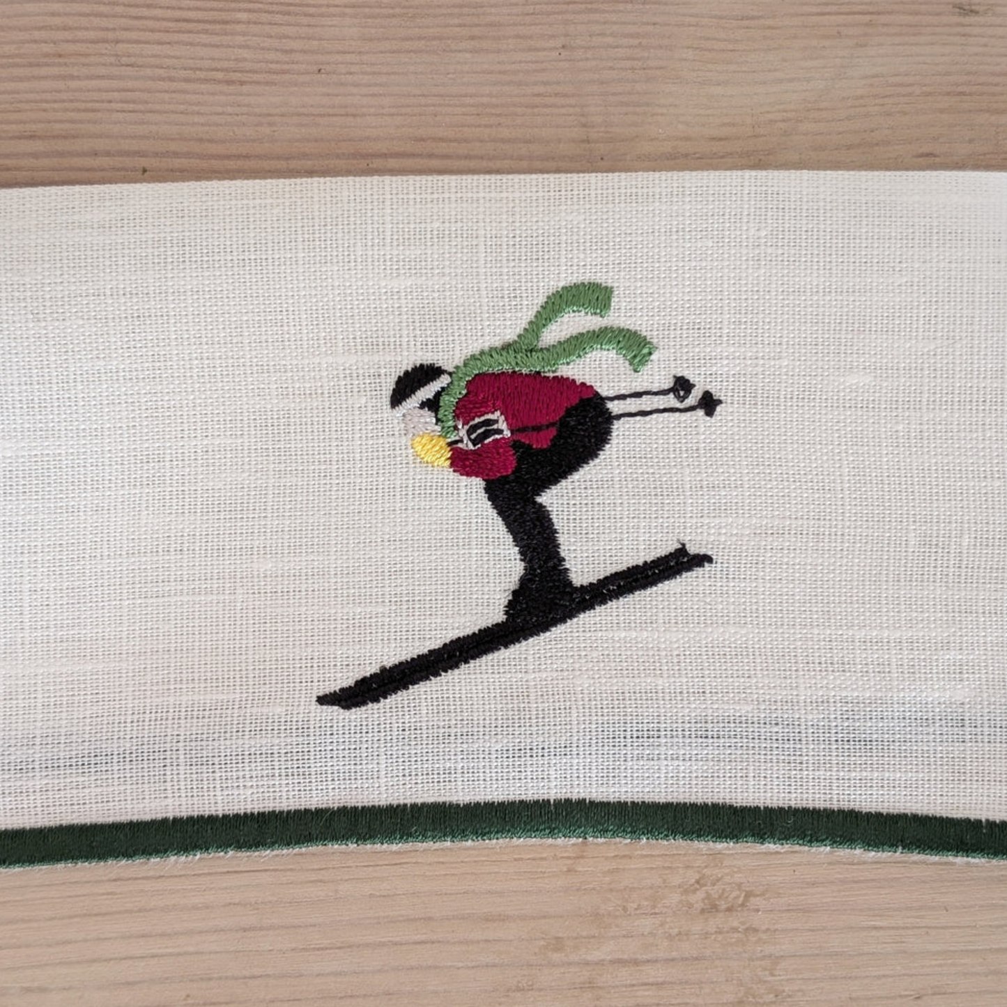 SKI Embroidered Cocktail Napkins (Set of 6)