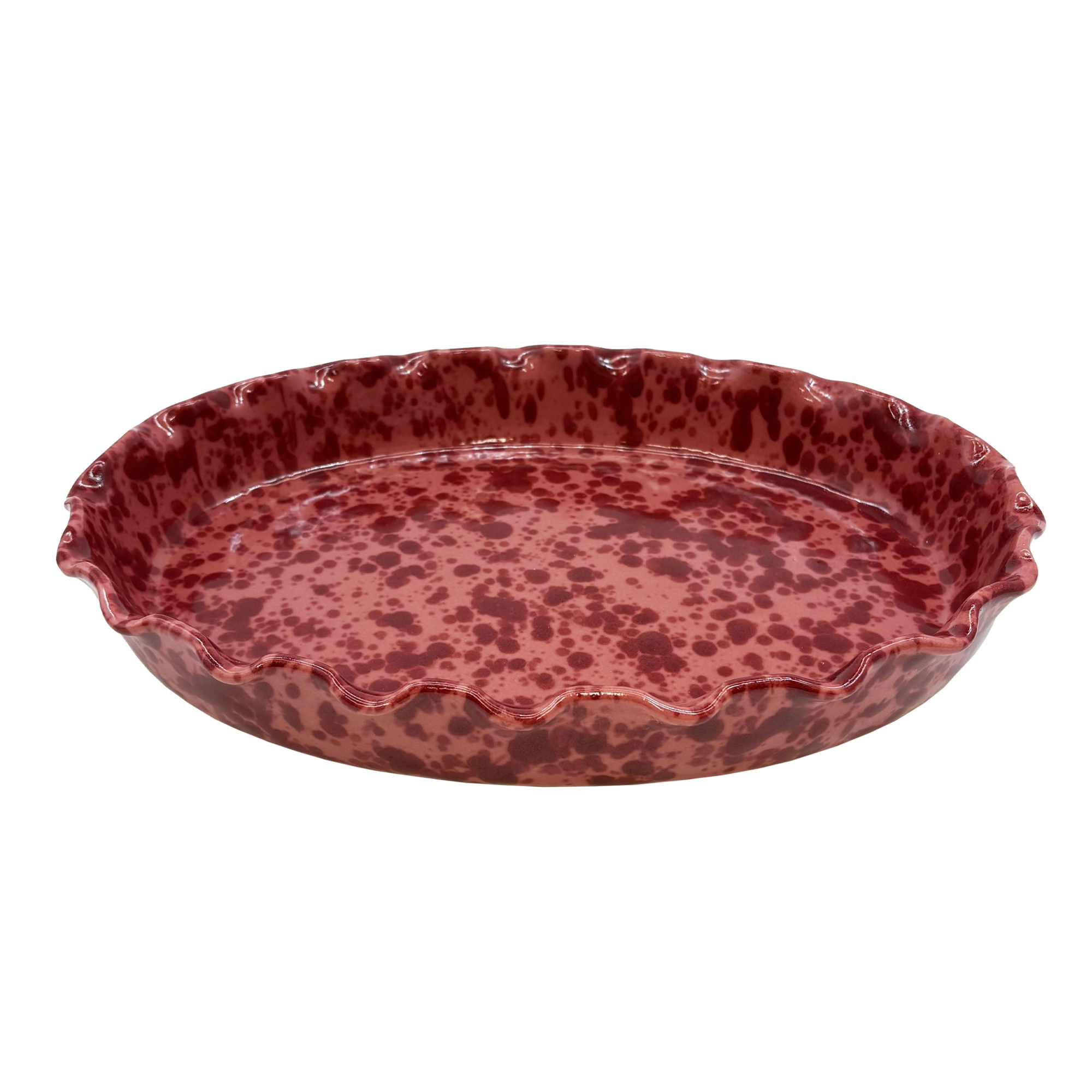 Frill Edge Splatterware Dish
