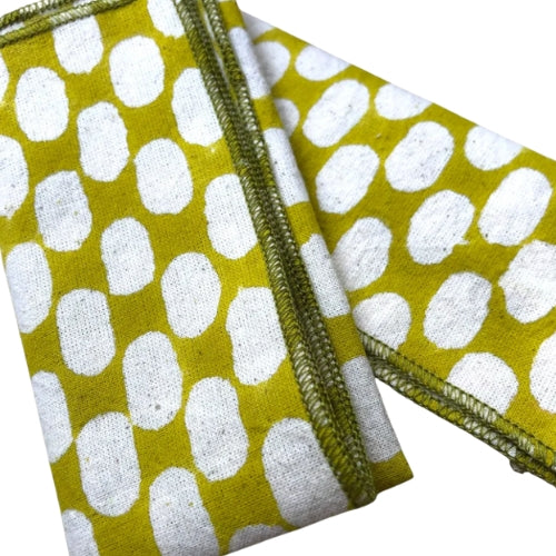 Olive Snug Swirls Kerchief Handkerchief | Block Print