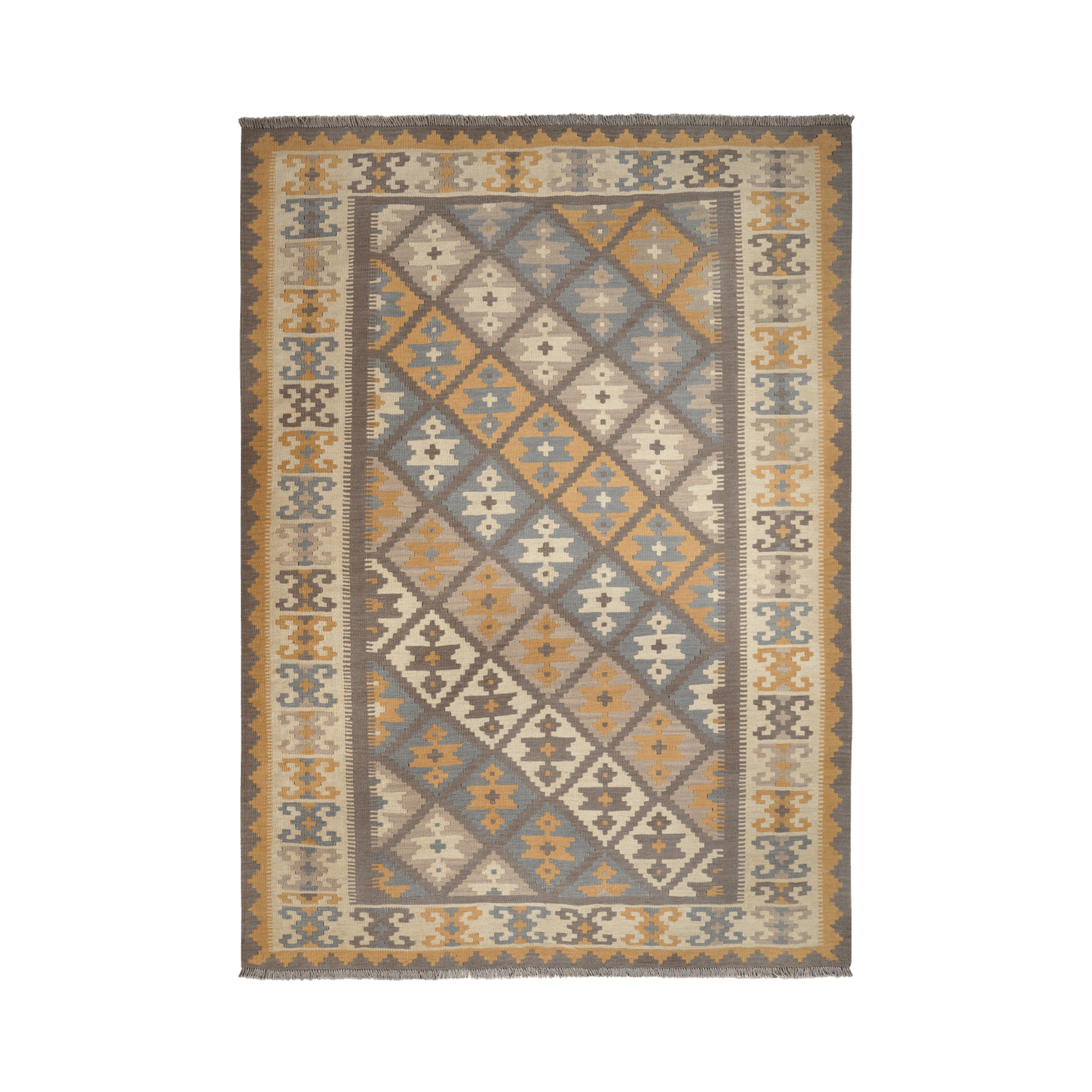 Kilim Gashgai Rug · Hand-Woven - Grey, 250x181 cm