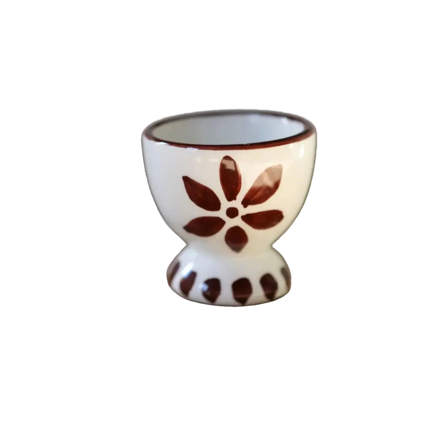Floral Egg Cup, Espresso