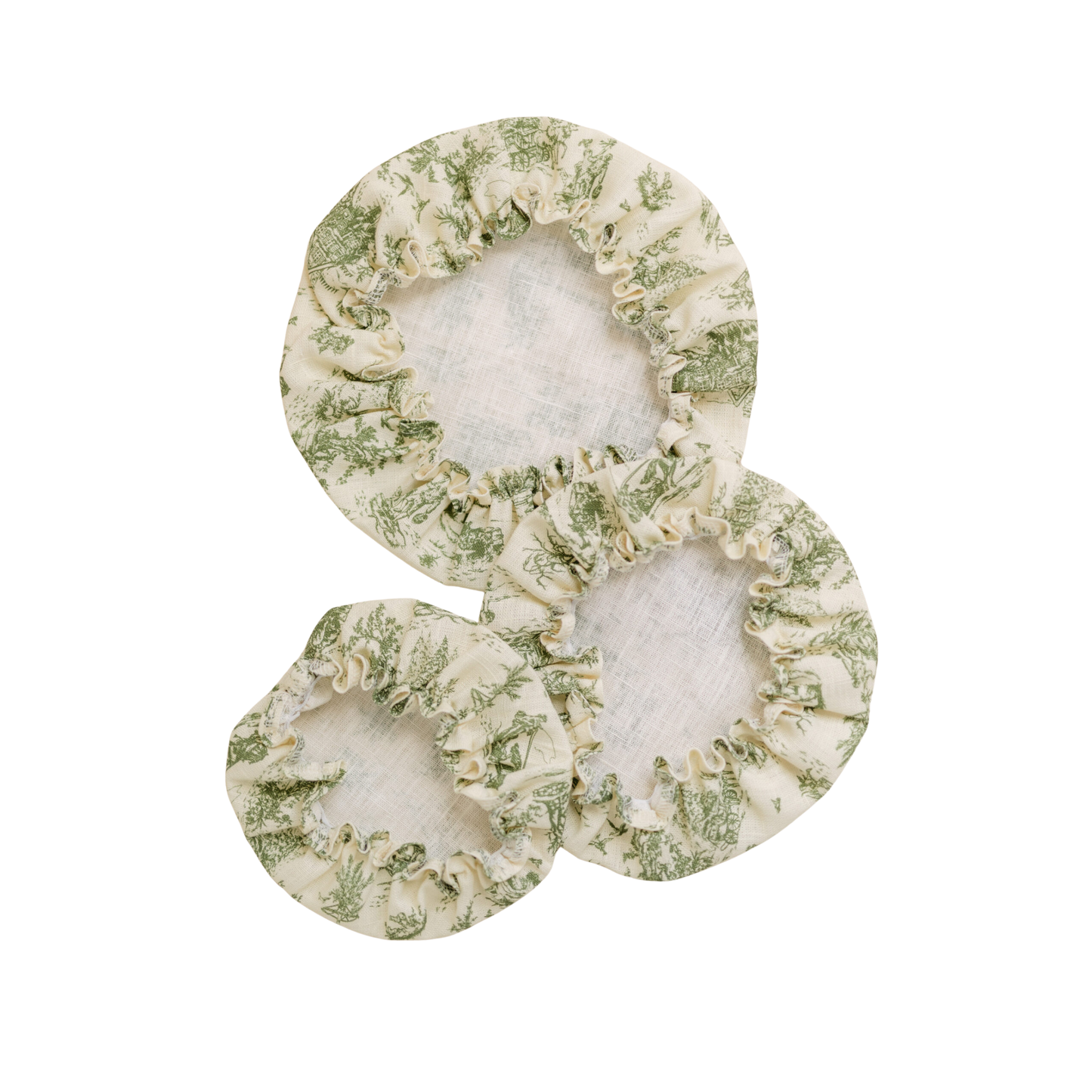 Winter Wonderland: Evergreen Linen Bowl Covers (Set of 3)