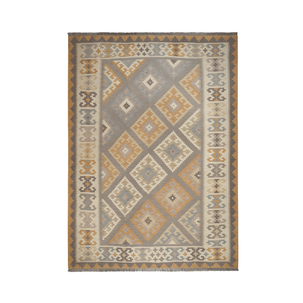 Kilim Gashgai Rug · Hand-Woven - Grey, 247x182 cm