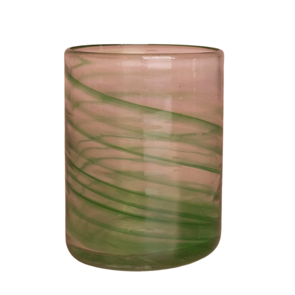 Olivia Swirl Tumbler, Green - Set Of 4