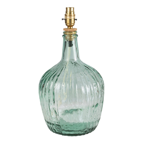 Florence Ripple Glass Table Lamp Base - Sea Mist