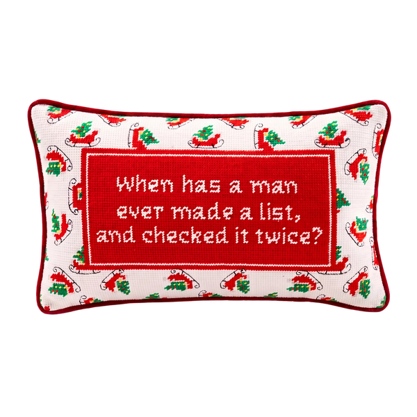 Check it Twice Needlepoint Pillow