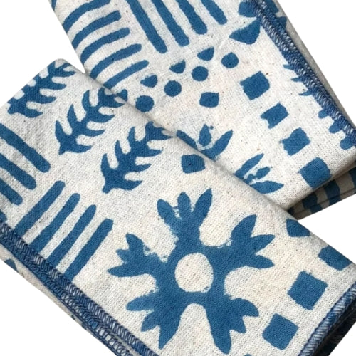 Blue Bloom Bandies Kerchief Handkerchief | Block Print
