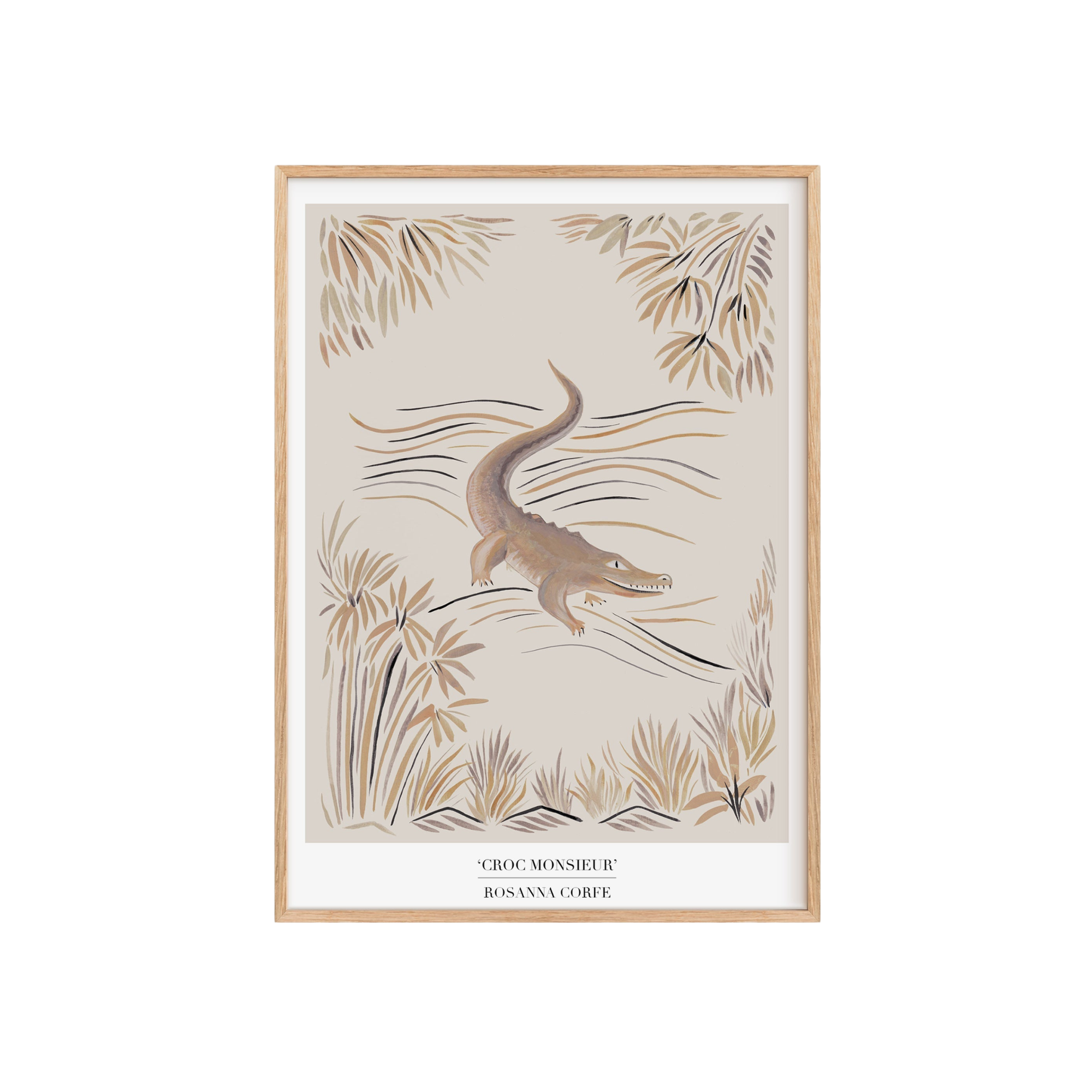 Croc Monsieur Beige Crocodile Art Print