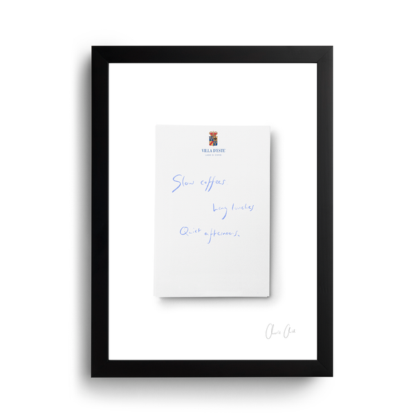 Notepad at Villa D'Este Print