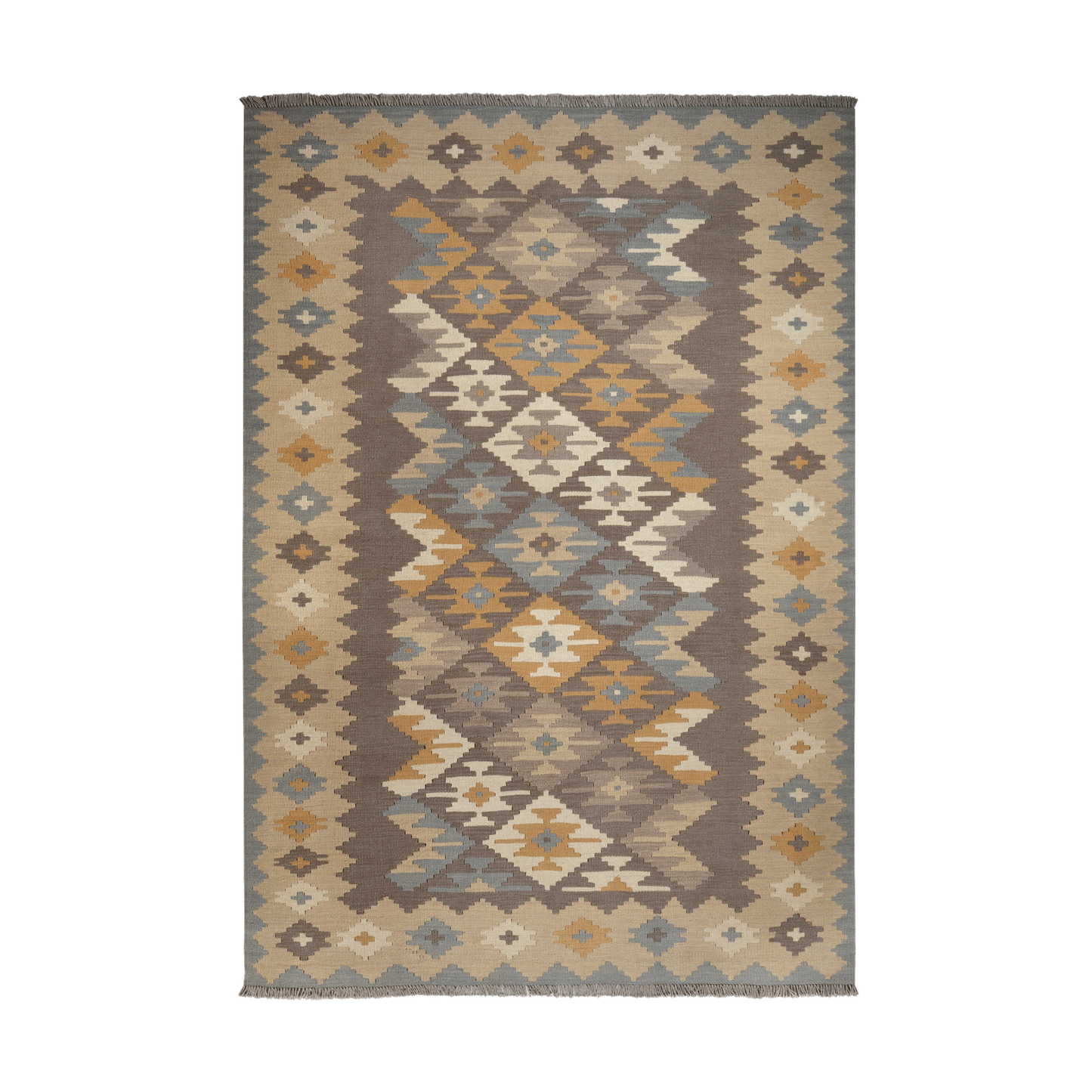 Kilim Gashgai Rug · Hand-Woven - Grey, 239x167 cm