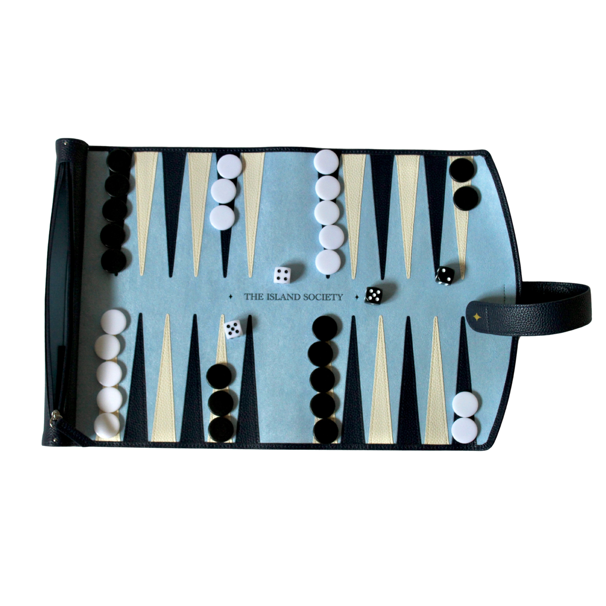 Navy Travel Backgammon Set
