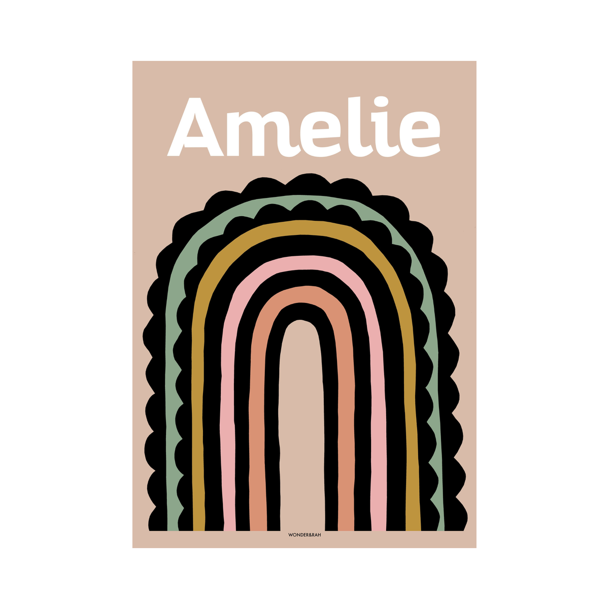 Personalised Scallop Rainbow Print