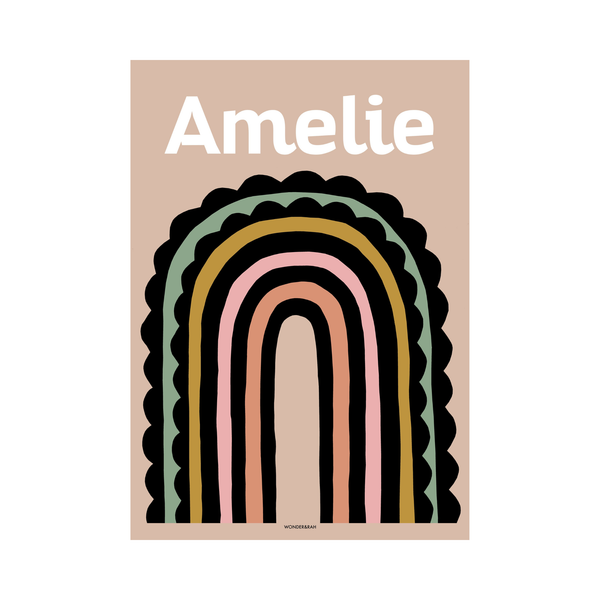 Personalised Scallop Rainbow Print