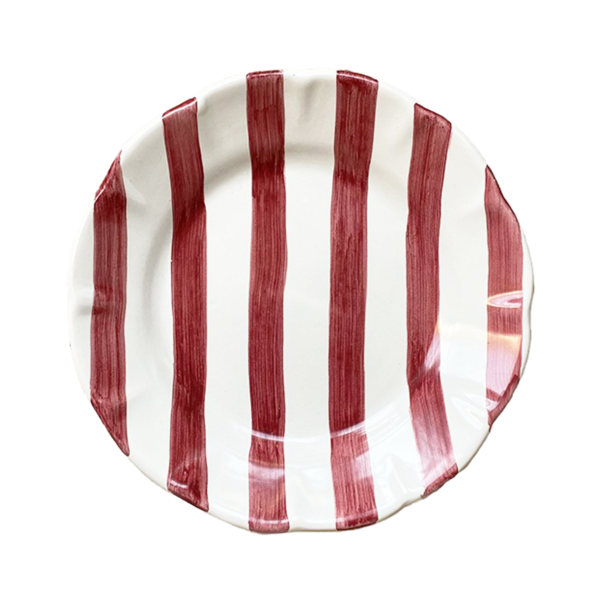 Plate Stripe 21 cm Red