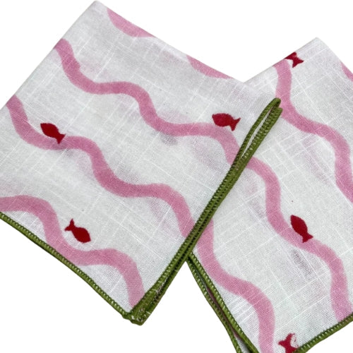 Slub Cotton Fin & Flow Kerchief | Block-Printed Cotton