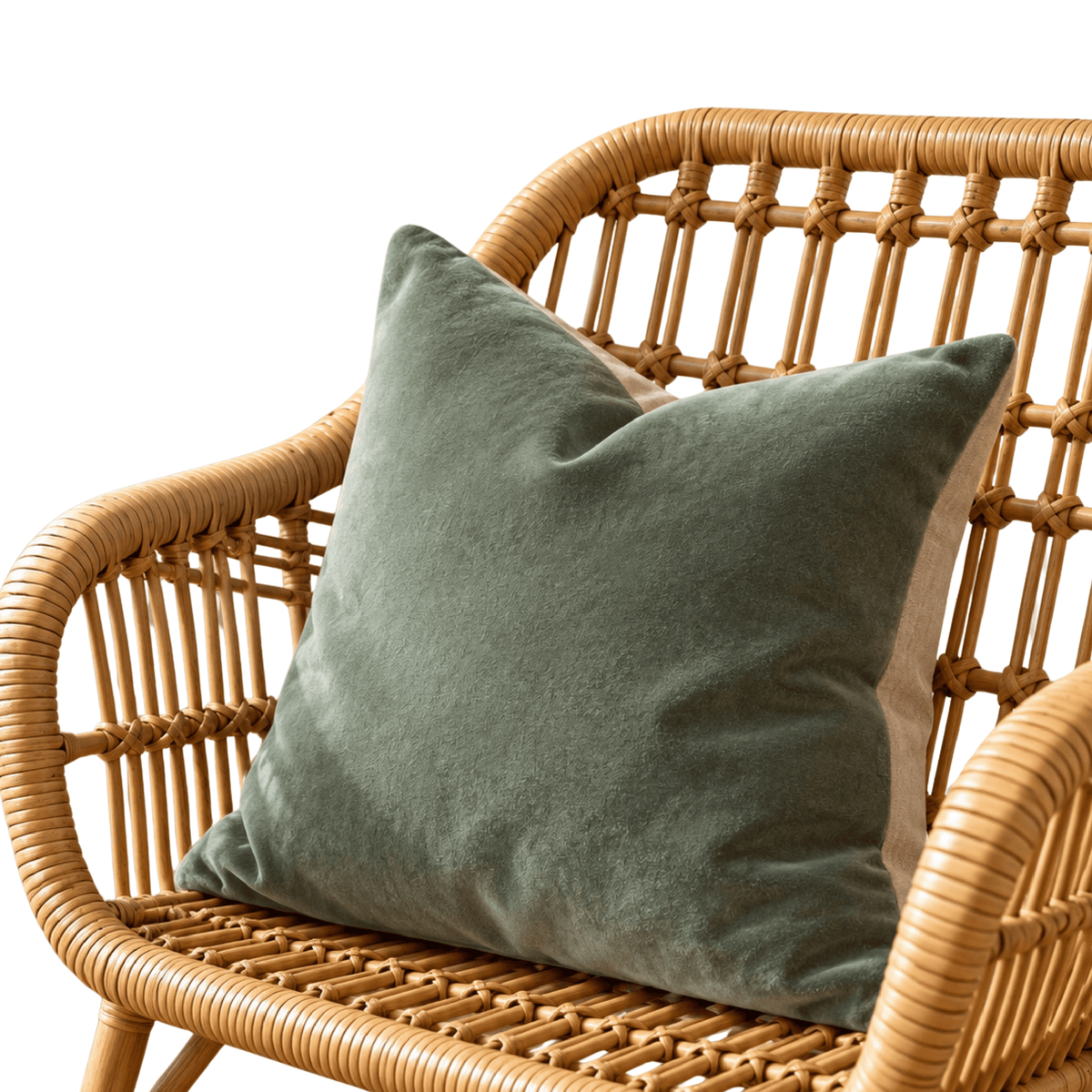 The Velvet And Linen Cushion Sage Green