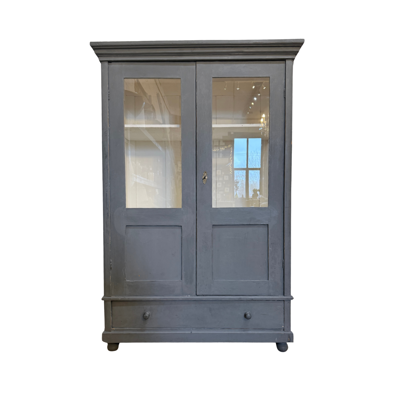 Hand Painted Victorian Display Cabinet