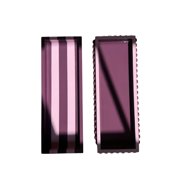 Mulberry & Blush Pink Striped Tray