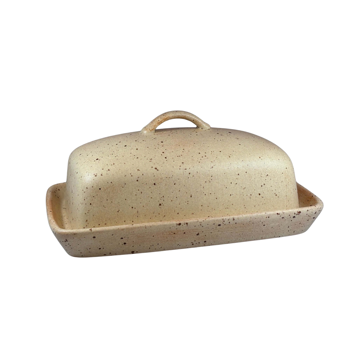 Oatmeal Butter Dish with Handle