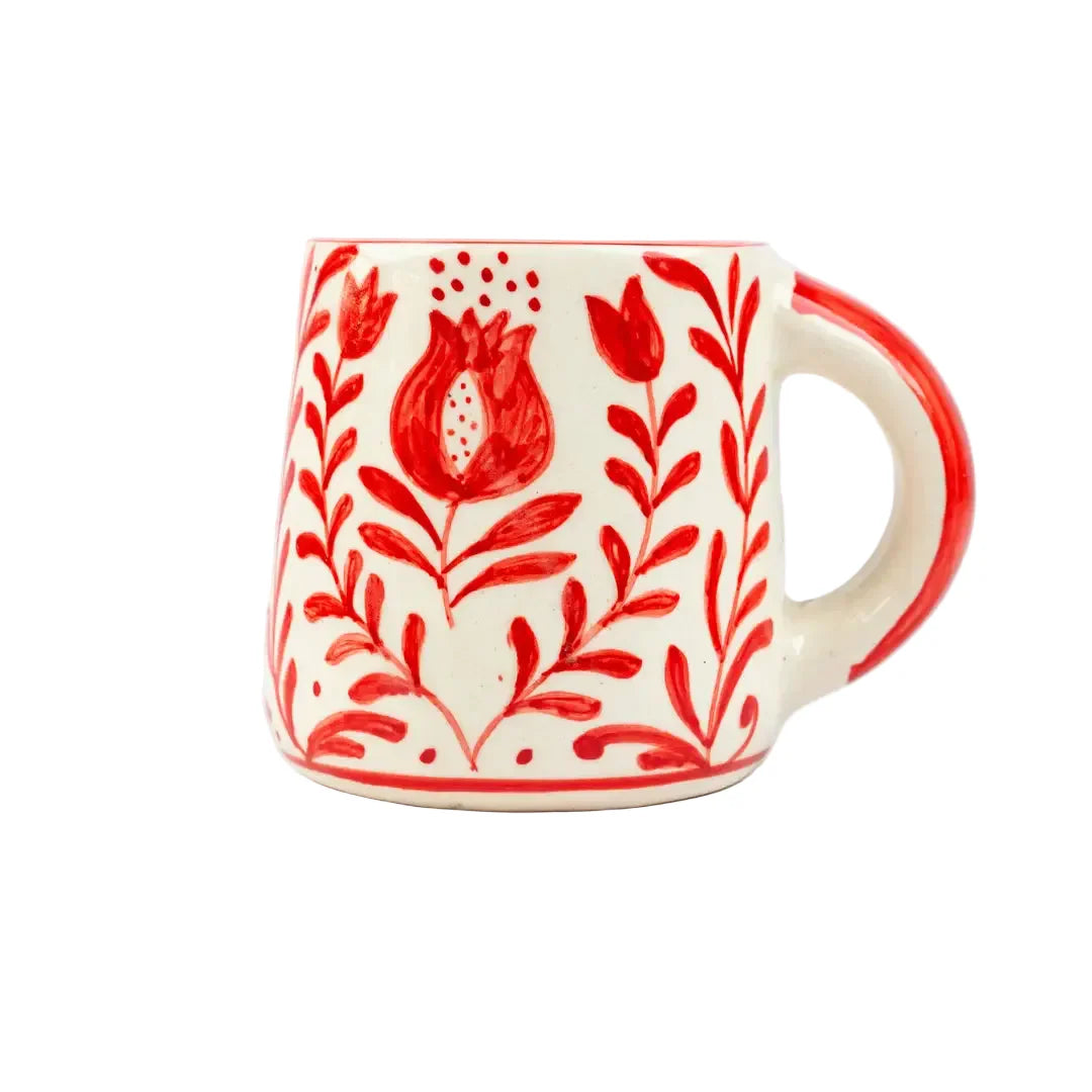 Red Anaar Coffee Mug- , 3.5 X 3 Inches (Set of 2)
