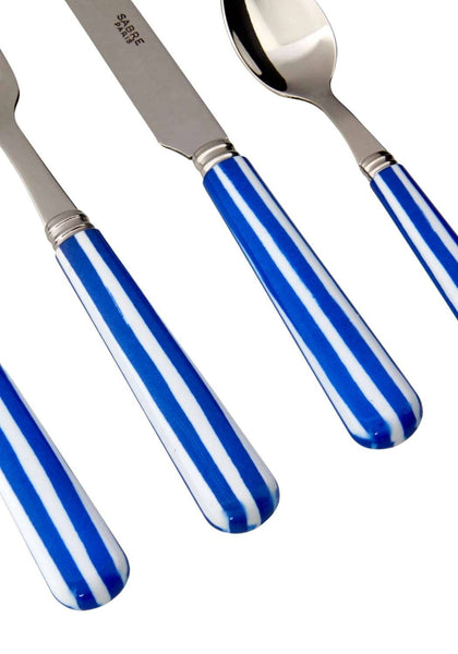 4 - Piece Candy Stripe Blue And White Cutlery Set - Casa by Josephine Jenno