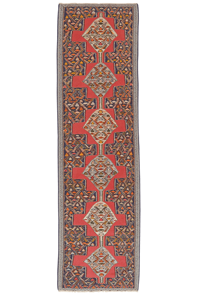 Kelim Senneh — Handmade, 80x298 cm, Red, 100% Virgin Wool | Main view
